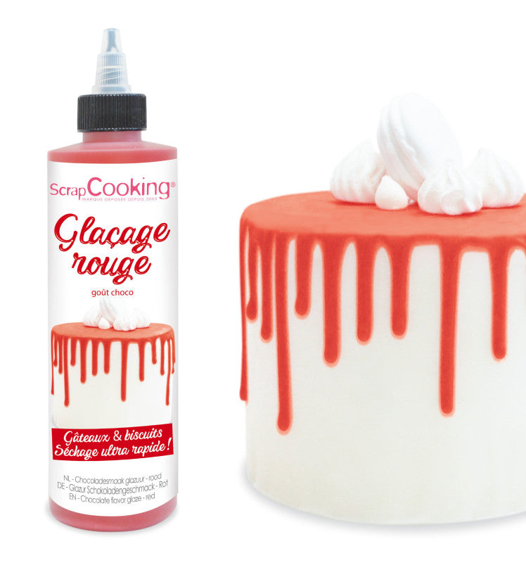 ScrapCooking Zuckerguss, Schokolade, Rot, Tube – 130 g