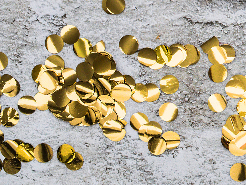PartyDeco Konfettikanone Kreise – Gold – Ø 2,5 cm – 1 Stk