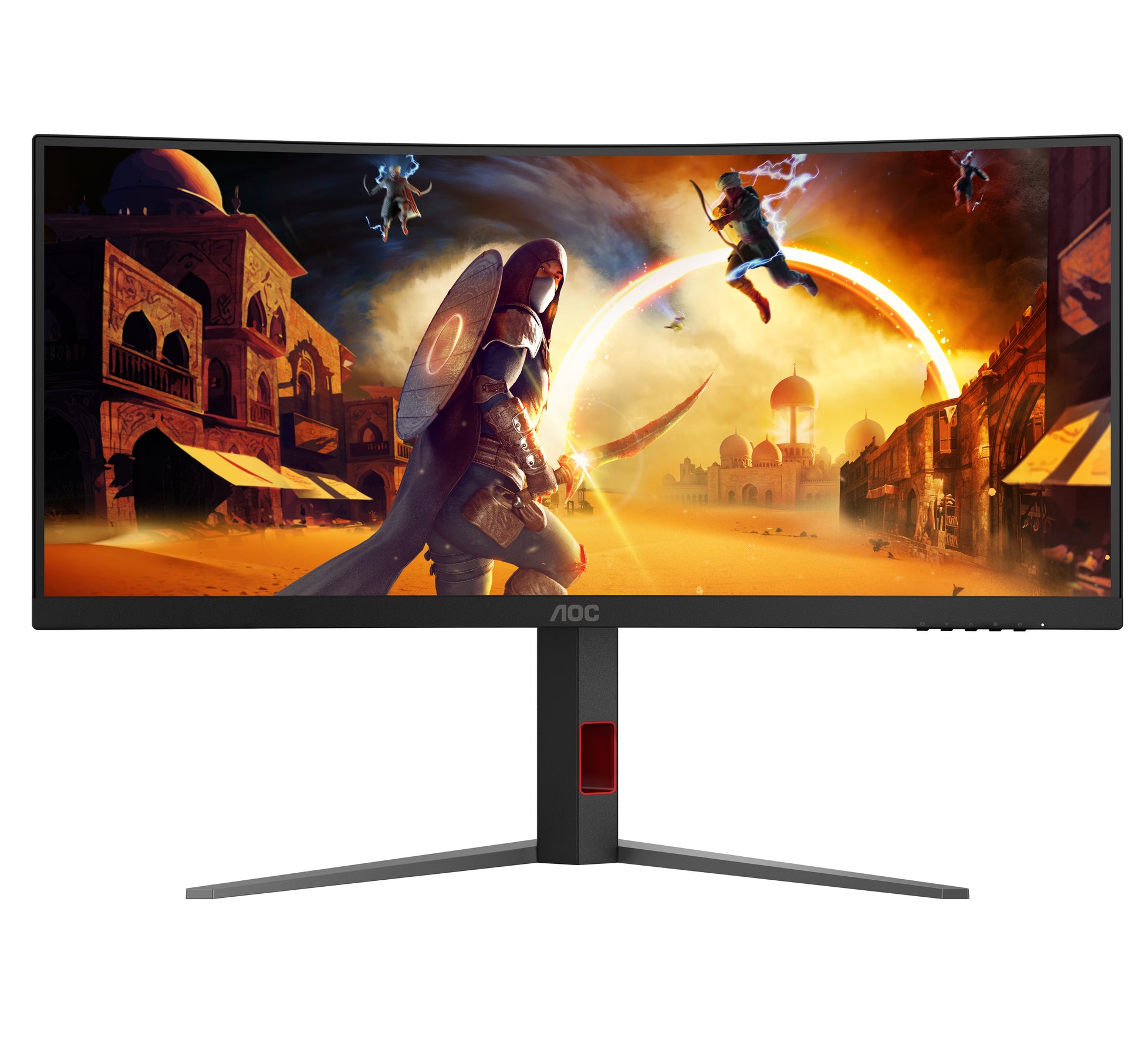AOC CU34G4Z – Monitor, 34", VA, 240 Hz, 450 cd/m², Gebogen, USB-Hub, VESA 100 × 100, Schwarz