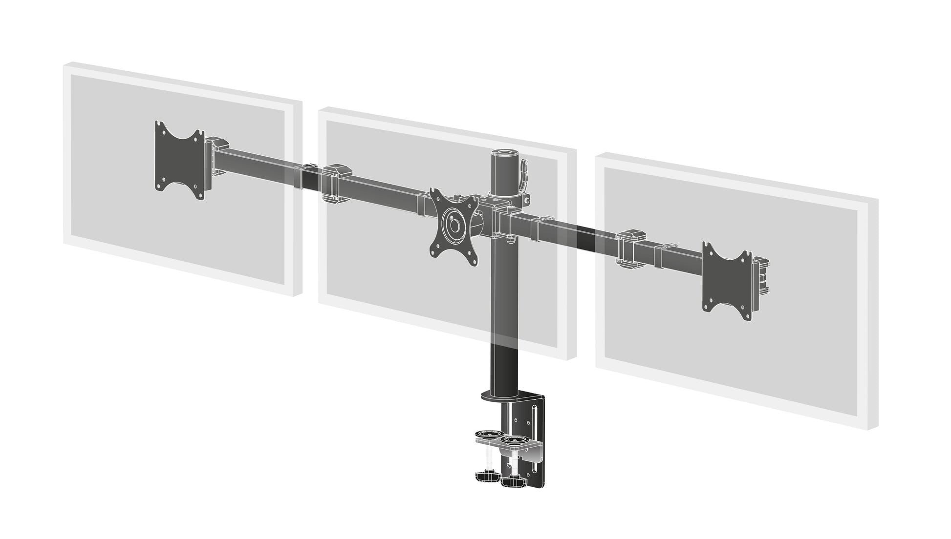 iiyama DS1003C-B1 – Monitorarm, Dreifach, bis 27", 10 kg
