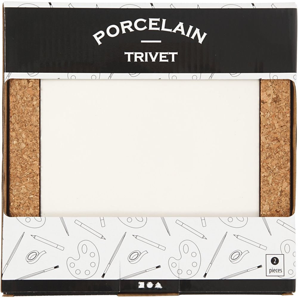 Creativ Company Untersetzer – 11 × 11 × 1 cm, Kork, Weiss/Braun
