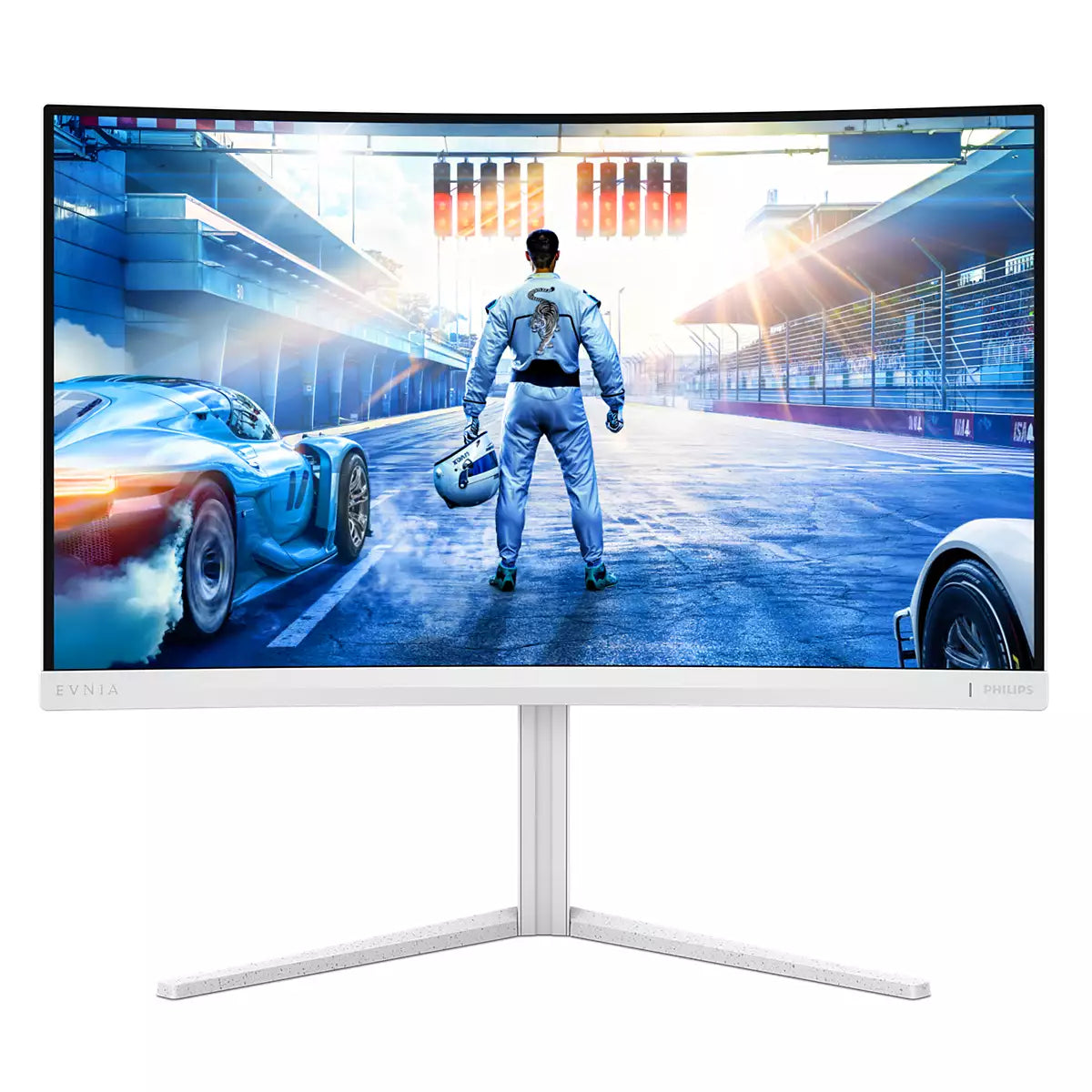Philips 27M2C5501/00 – Monitor, 27", VA, 180 Hz, 300 cd/m², Gebogen, Adaptive Sync, VESA 100 × 100, Weiss