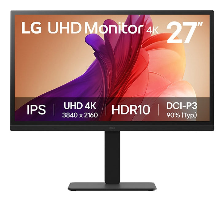 LG 27BA45U-B – Monitor, 27", IPS, 60 Hz, 300 cd/m², 2× HDMI, DisplayPort, 3× USB 3.0, VESA 100 × 100, Schwarz