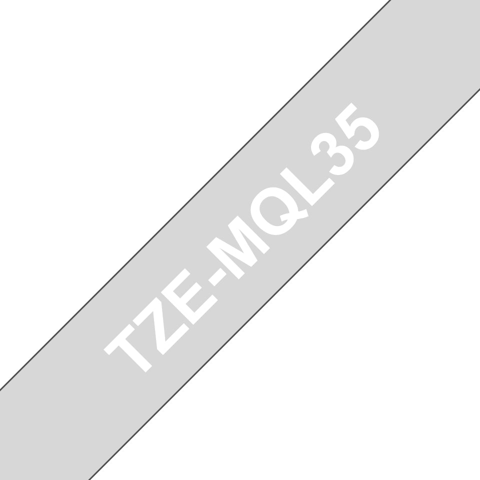 Brother Schriftband – 12 mm × 5 m, Hellgrau, Weiss, TZe