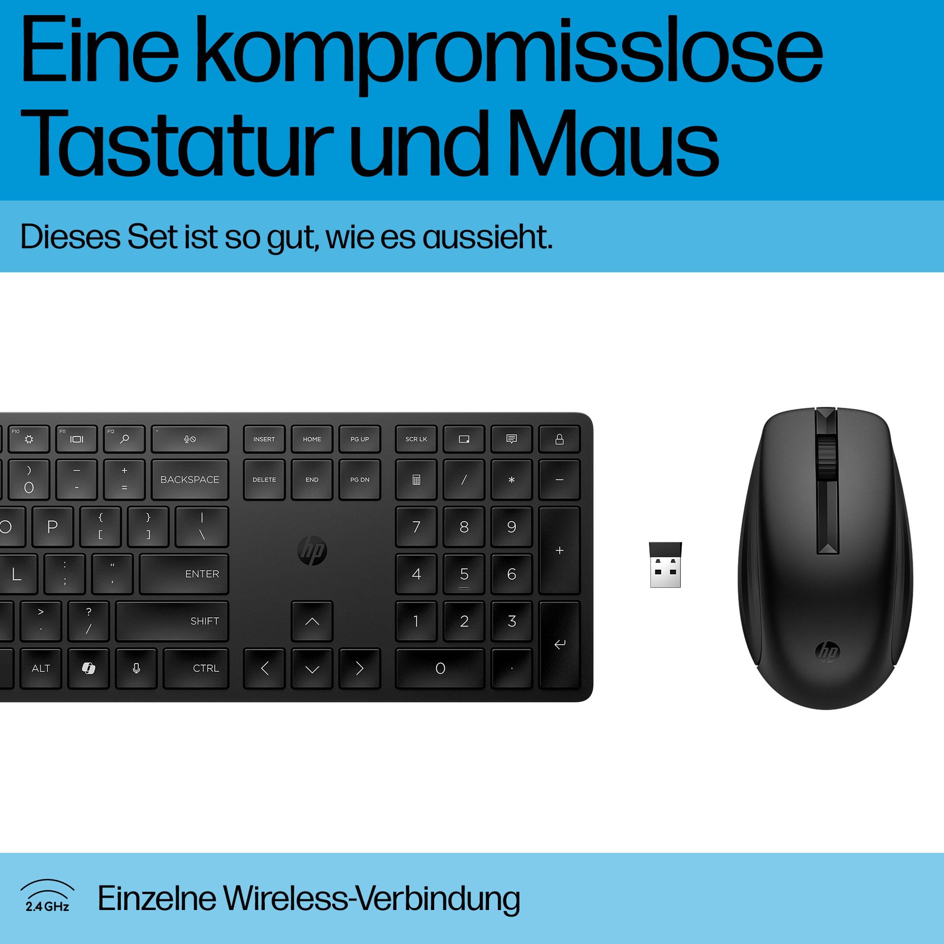 HP 655 – Tastatur, kabellos, weiss