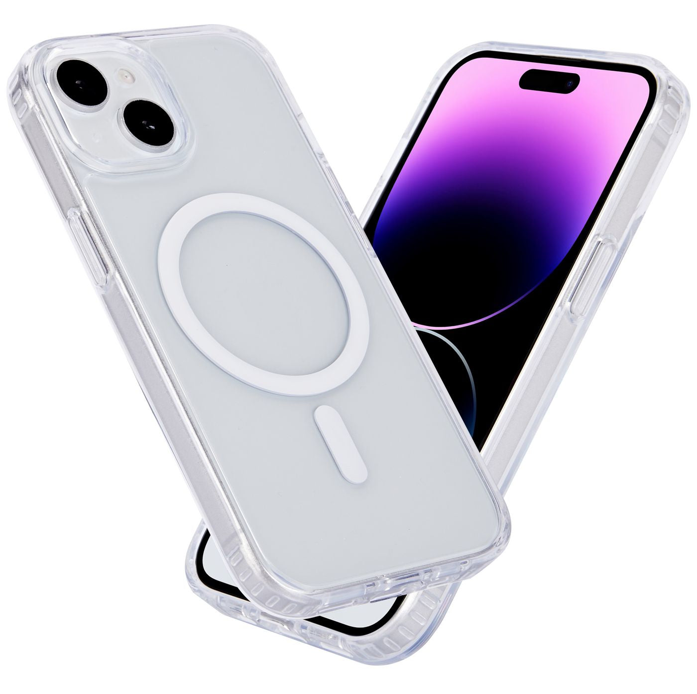 eSTUFF BERLIN Backcover – für Apple iPhone 15 Plus, MagSafe, TPU, Transparent, Stossfest