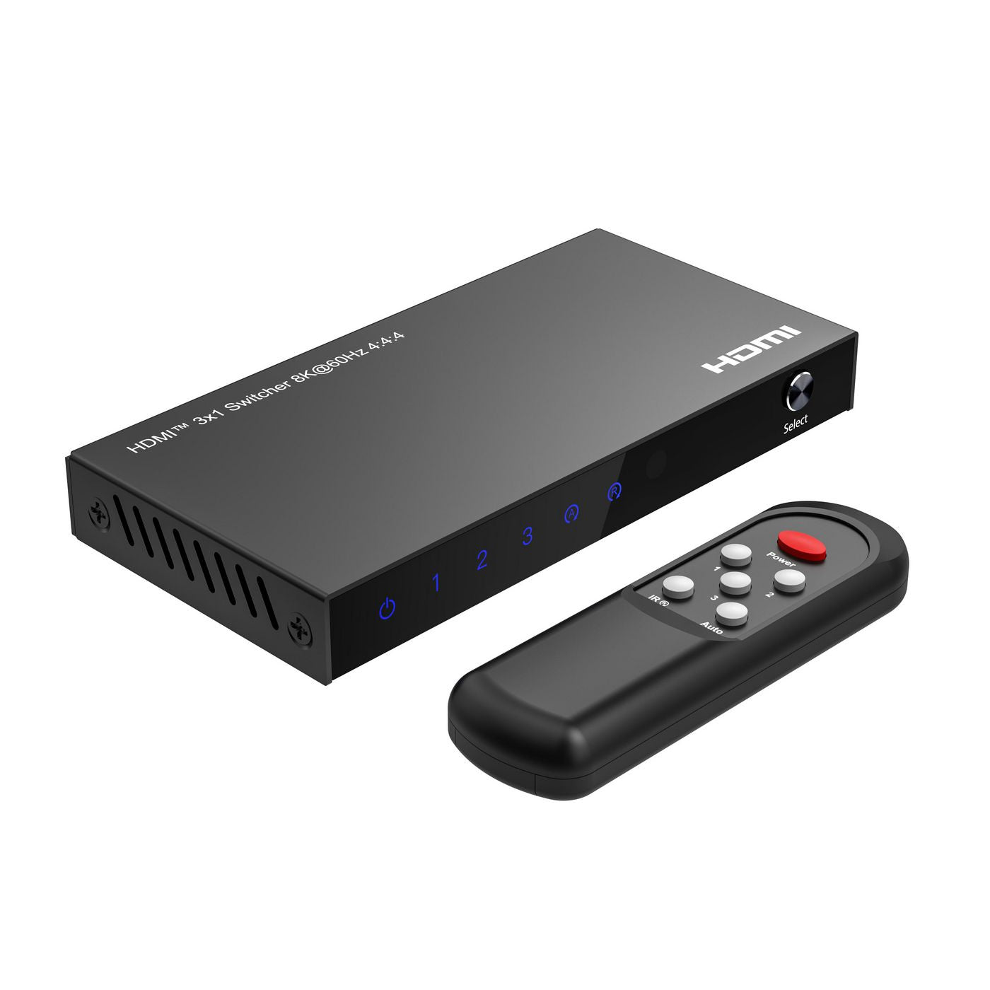 Microconnect MC-HDMISWITCH0301-8K – HDMI Switch, 3×1, 8K@60 Hz, HDCP, Fernbedienung