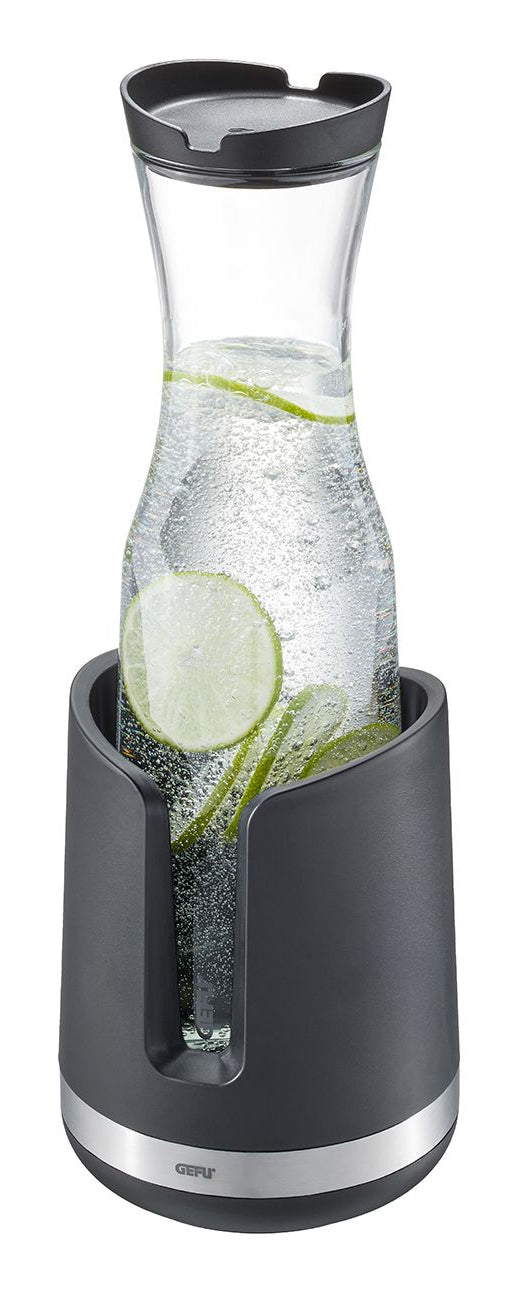 GEFU Karaffe – 1 l, H 31,3 cm, Borosilikatglas/Kunststoff, Transparent, mit Deckel, spülmaschinenfest