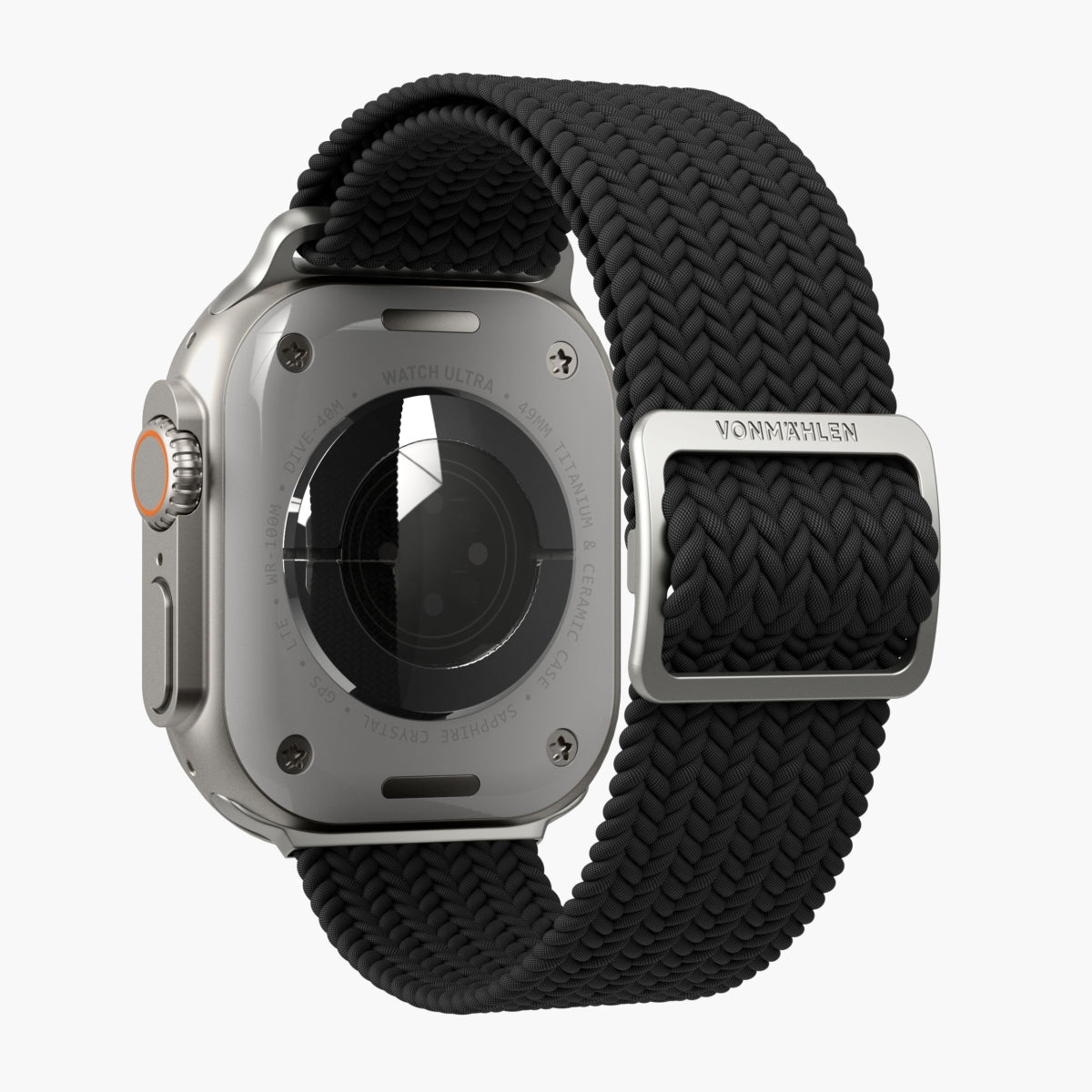 Vonmählen Woven Loop – Armband – für Apple Watch (diverse Grössen), Schwarz, Nylon