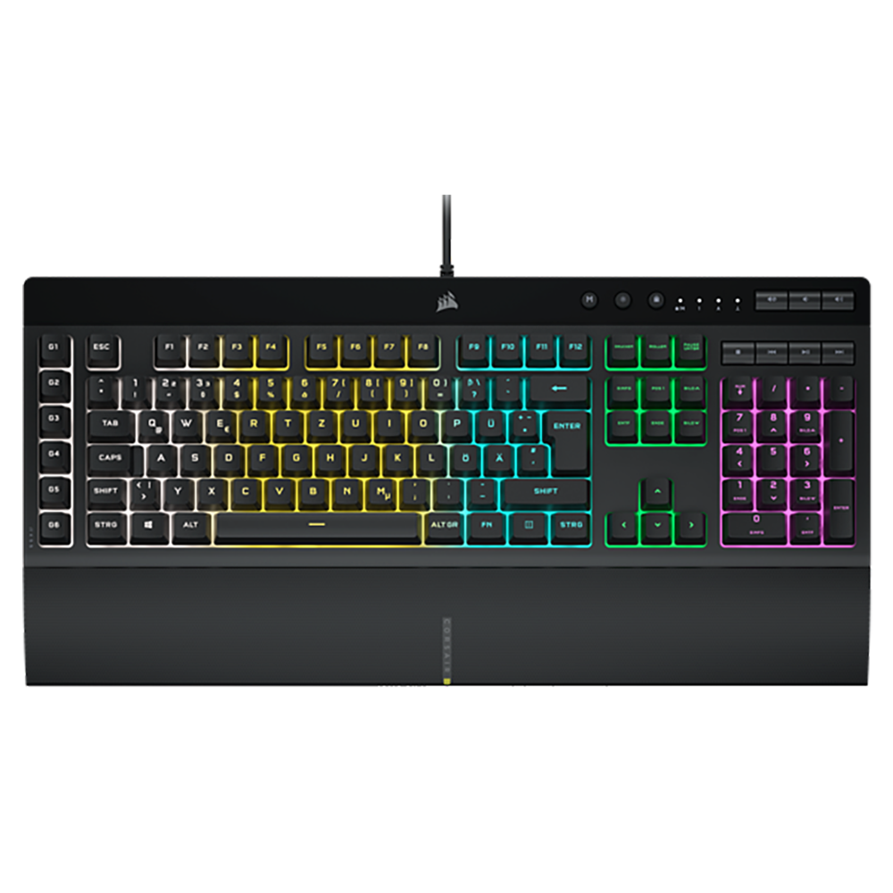 Corsair K55 RGB PRO – Tastatur, kabelgebunden (USB-A), CH-Layout (DE-CH), Fullsize (mit Ziffernblock)