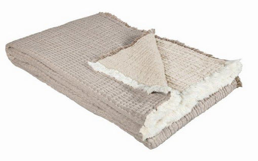 Eskimo Wohndecke – 130 × 200 cm, Baumwolle, Braun-Beige