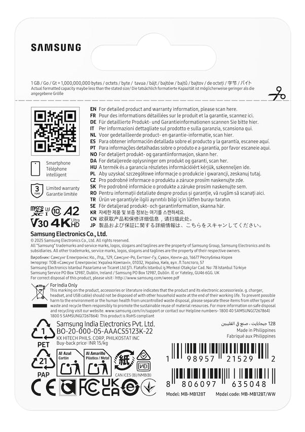 Samsung T7 microSDXC 128 GB – UHS-I, U3, V30, A2, 170 MB/s Lesen, Blau