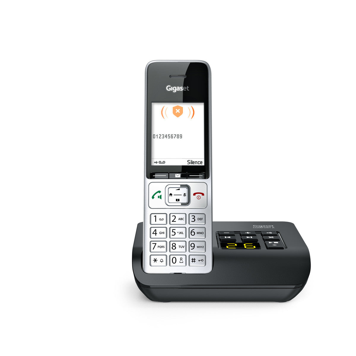 Gigaset Comfort 500A – DECT-Telefon mit Basis, 2,2", mit Anrufbeantworter, Freisprechen, silber