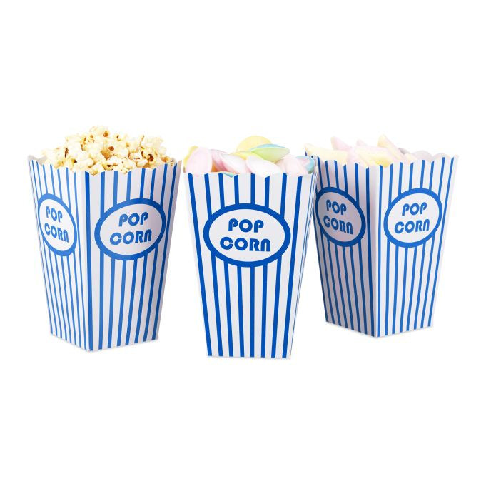 Relaxdays Fingerfood-Schale, Papier/Karton, rechteckig – 160 × 105 × 105 mm – Blau/Weiss – 48 Stk.