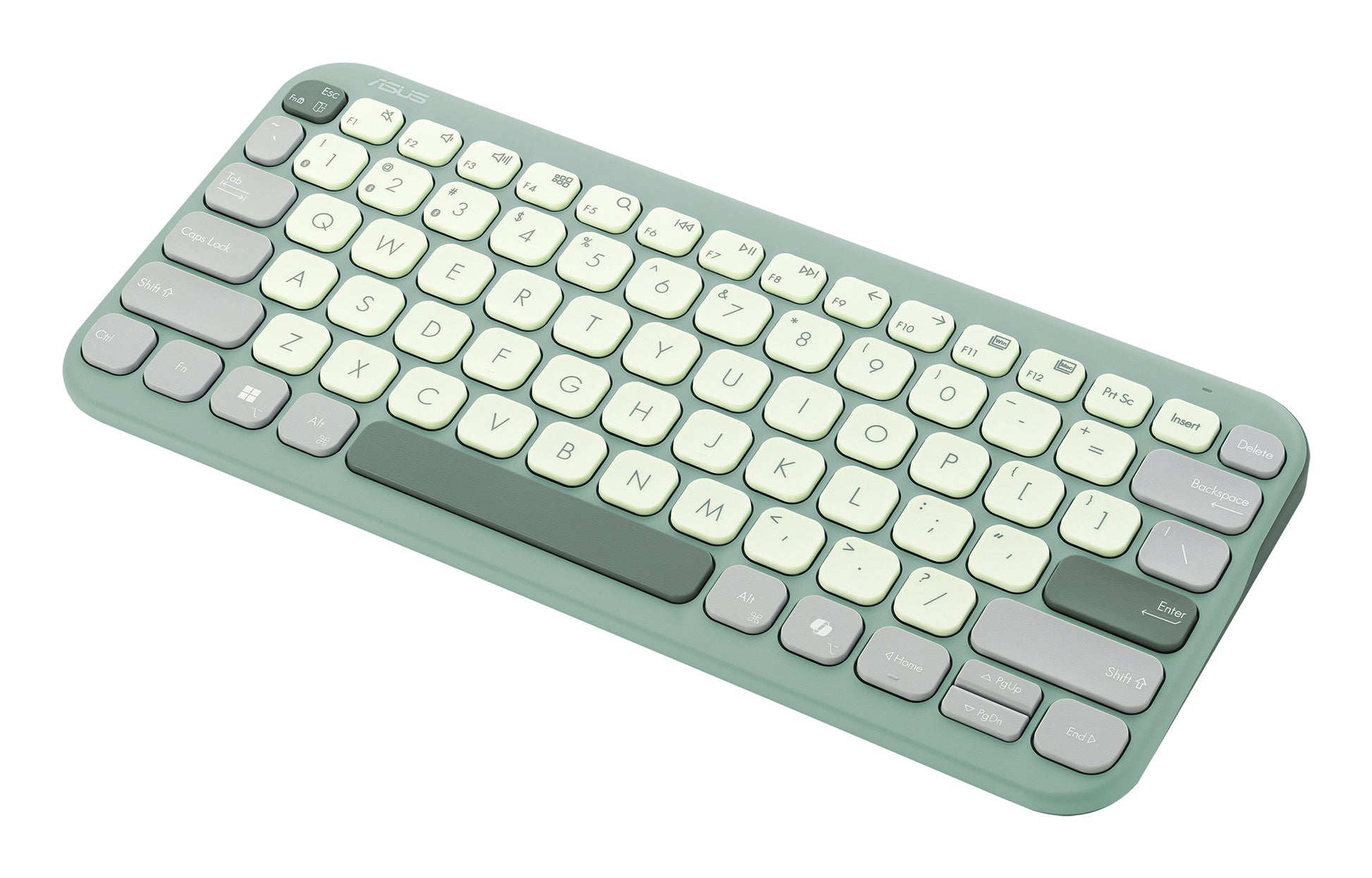 ASUS Marshmallow KW100 – Tastatur 75% – Schere – Bluetooth – QWERTZ (DE) – ohne Ziffernblock – Grün