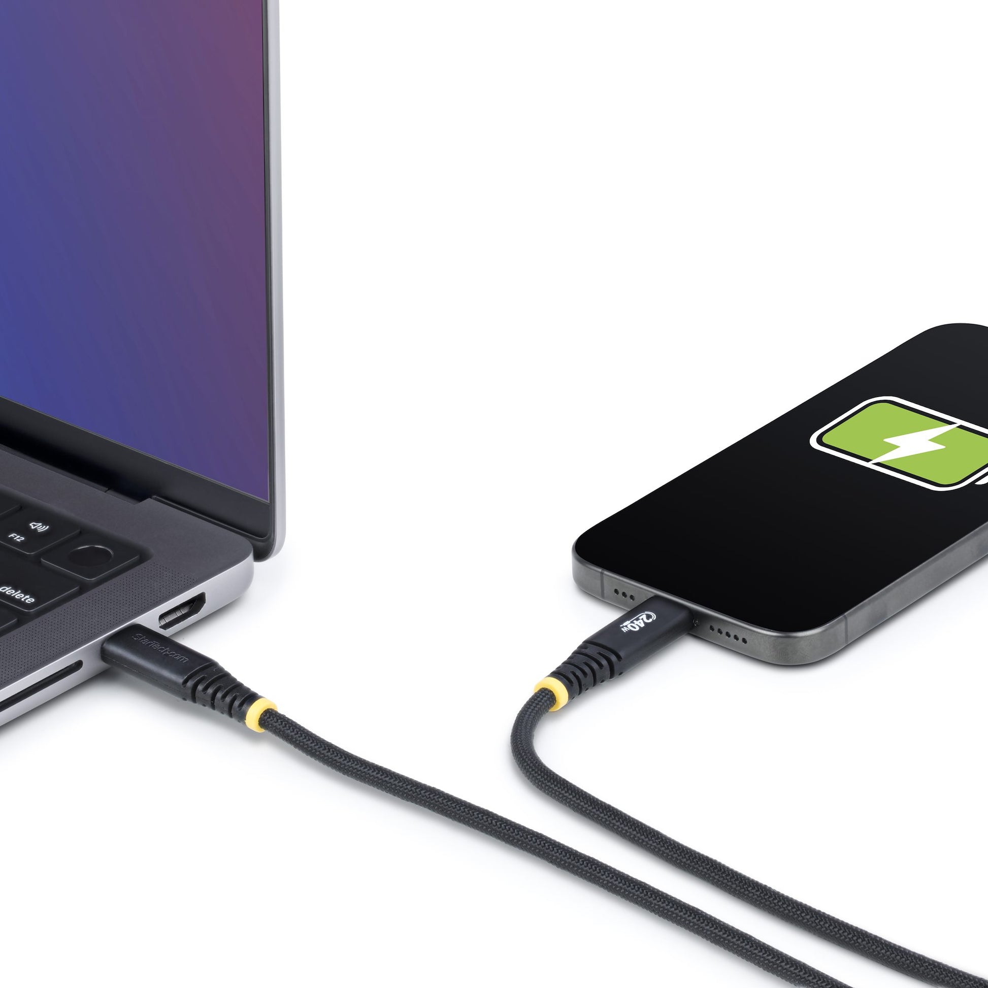 StarTech.com USB-C auf USB-C Kabel – USB 2.0 (480 Mbit/s) – 2 m – PD 240 W – Geflochten – Schwarz