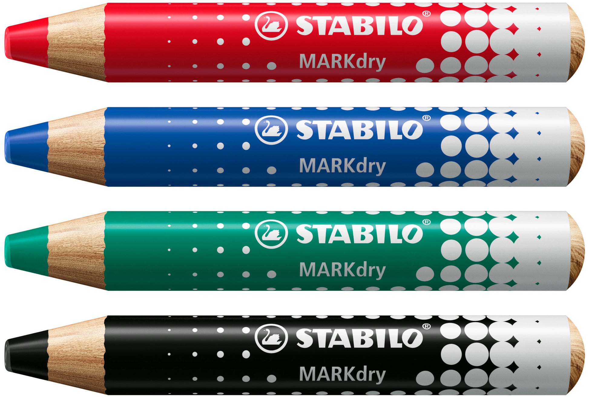 STABILO MARKdry Whiteboard-Marker – 2–5 mm, schwarz, 5 Stk., feucht abwischbar – für Whiteboards