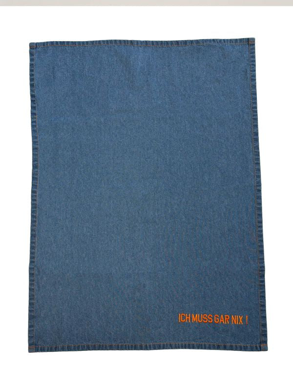 PAD Geschirrtuch Denim – 50 × 70 cm, Blau/Orange, Baumwolle, 2er-Set, OEKO-TEX