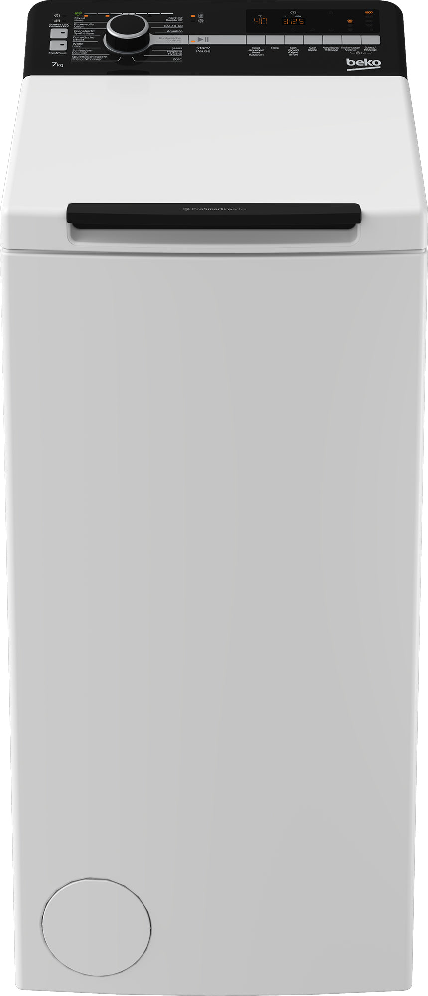 Beko Toplader-Waschmaschine WTL370 – 7 kg, 1200 U/min, 10 Programme, 45 l – weiss