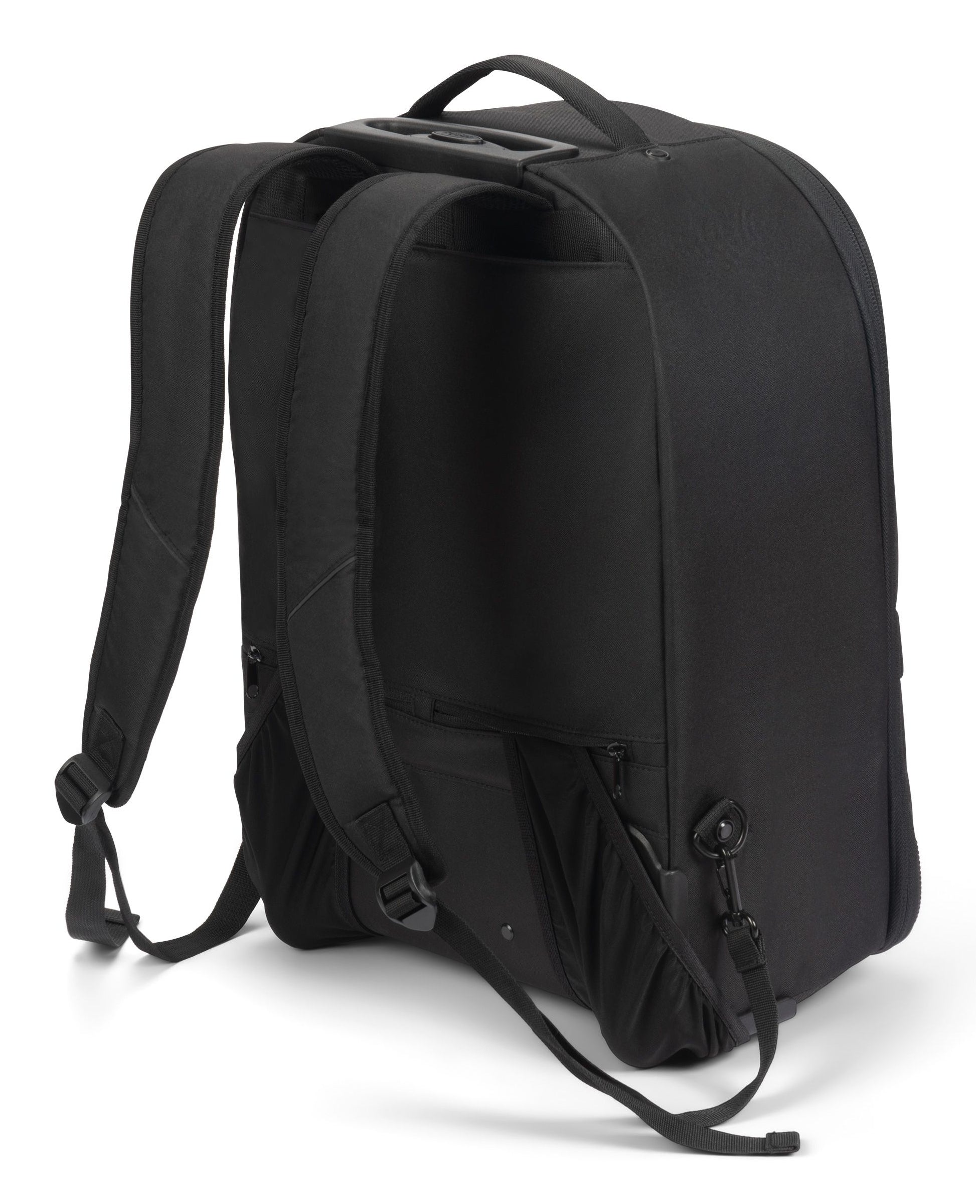DICOTA Notebook-Rucksack bis 16" – mit Rollen, Teleskopgriff – Schwarz
