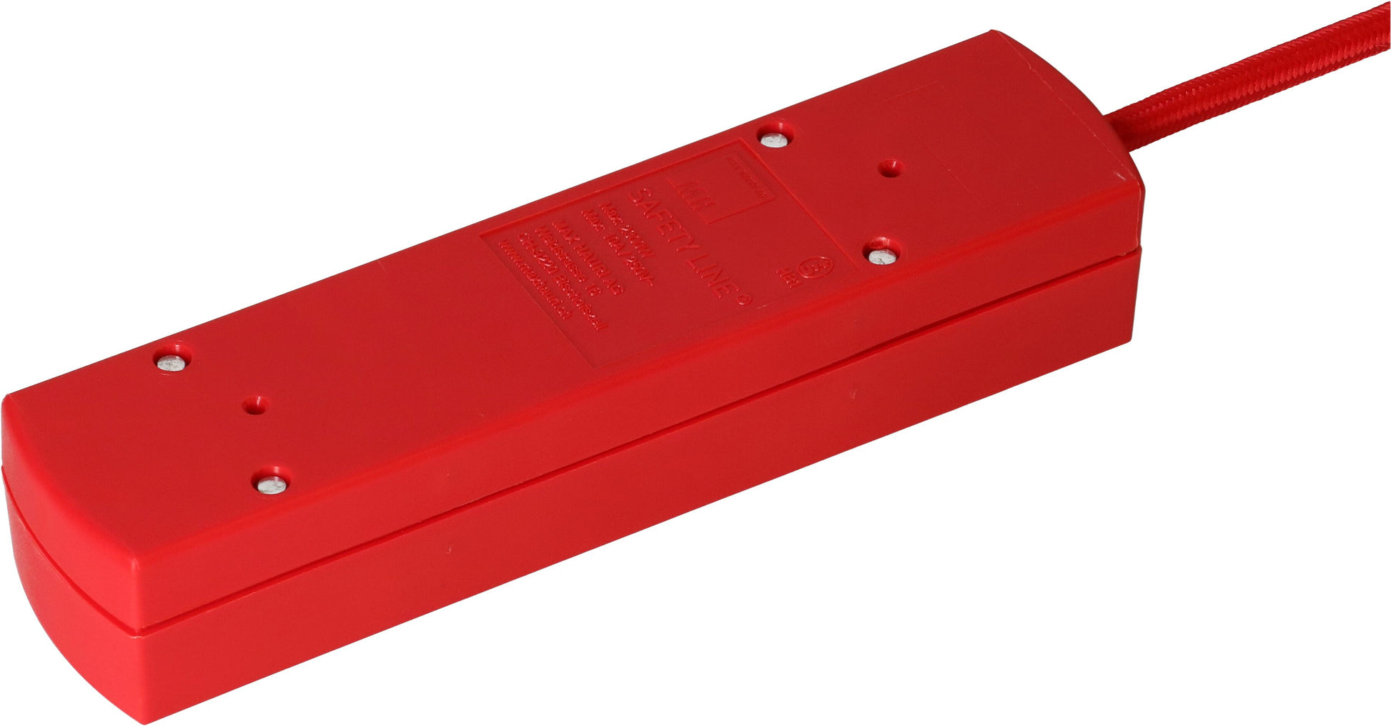 MaxTex Steckdosenleiste – 5× T13, 2 m, ohne Schalter, IP20, rot