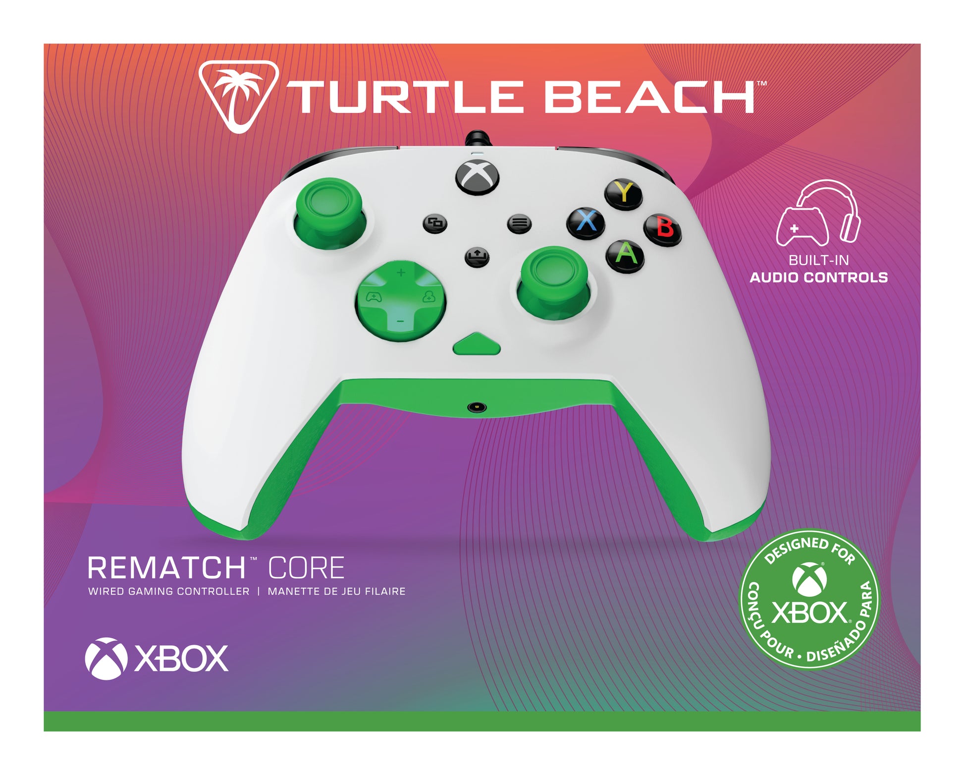 Turtle Beach Rematch Core – Gamepad – USB-C (kabelgebunden) – Impuls-Trigger – für Xbox & PC – Grün, Weiss