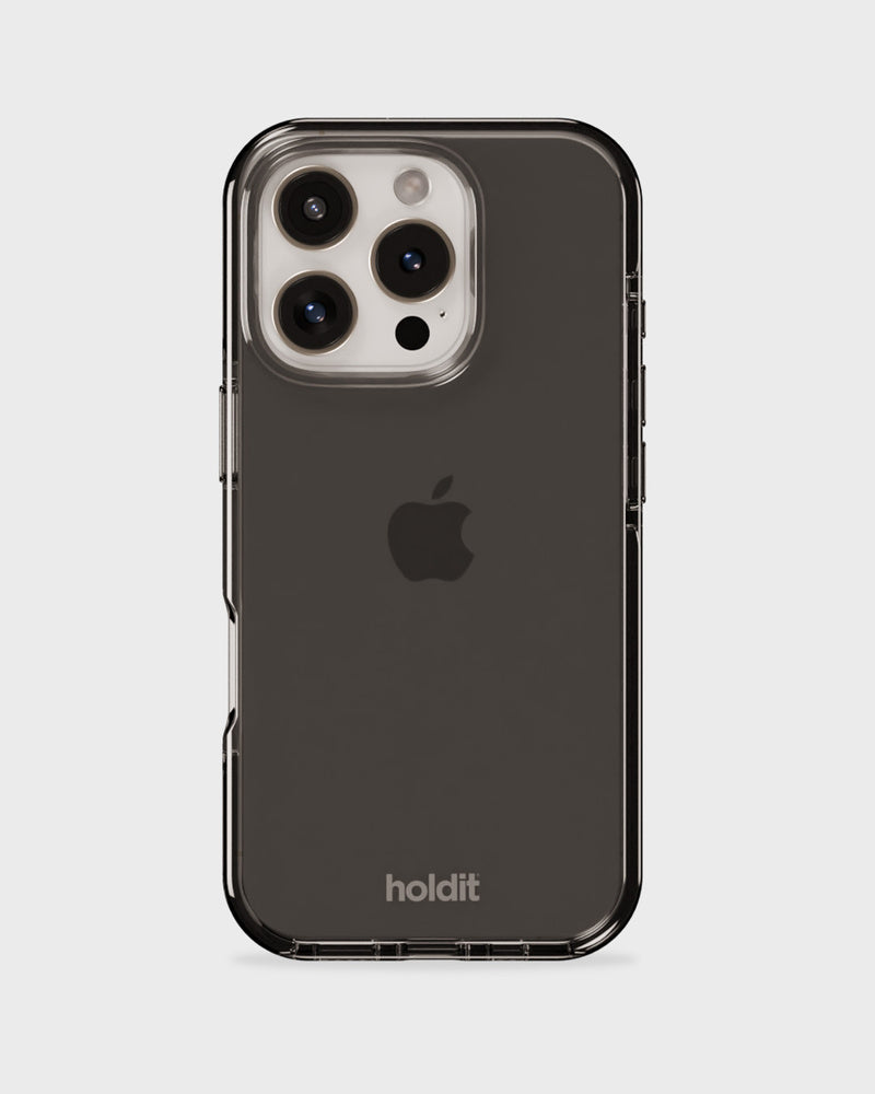 Holdit Seethru – Backcover – für Apple iPhone 16 Pro, TPU, schwarz