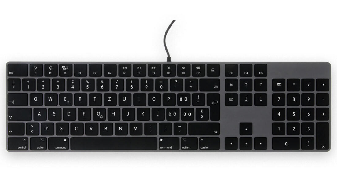 LMP KB-1843 – Tastatur, kabelgebunden (USB-C), CH-Layout (DE-CH), Fullsize (mit Ziffernblock), USB-Hub