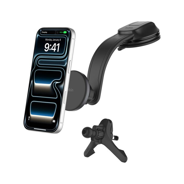 Belkin BoostCharge – Auto-Ladehalterung (kabellos) – Qi2 15 W – Lüftungsschlitz, inkl. USB-C-Kabel – Schwarz