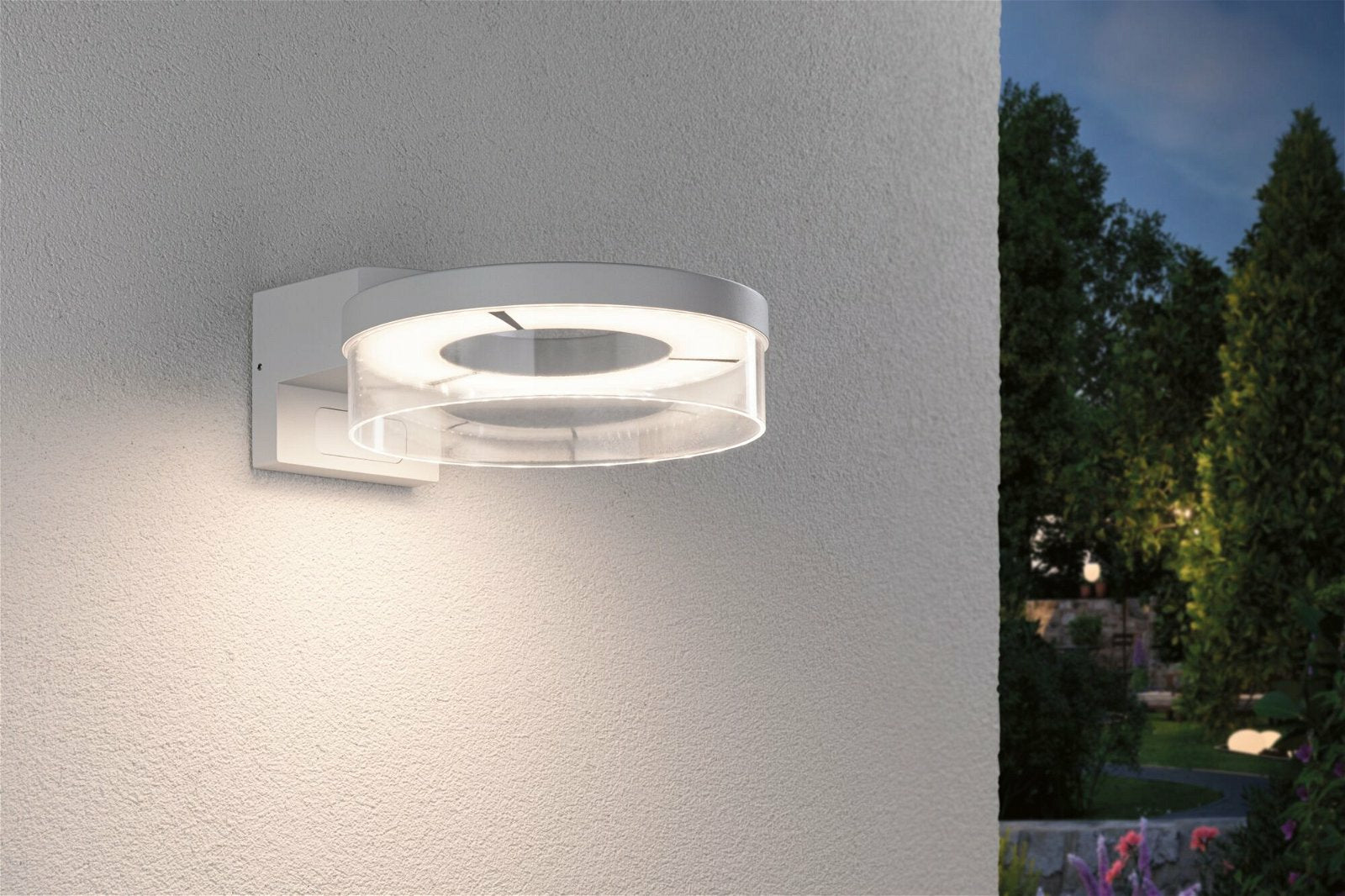Paulmann Aussenwandleuchte – Warmweiss, 3000 K – IP44 – Netzbetrieb – mit Bewegungsmelder – Weiss – Aluminium