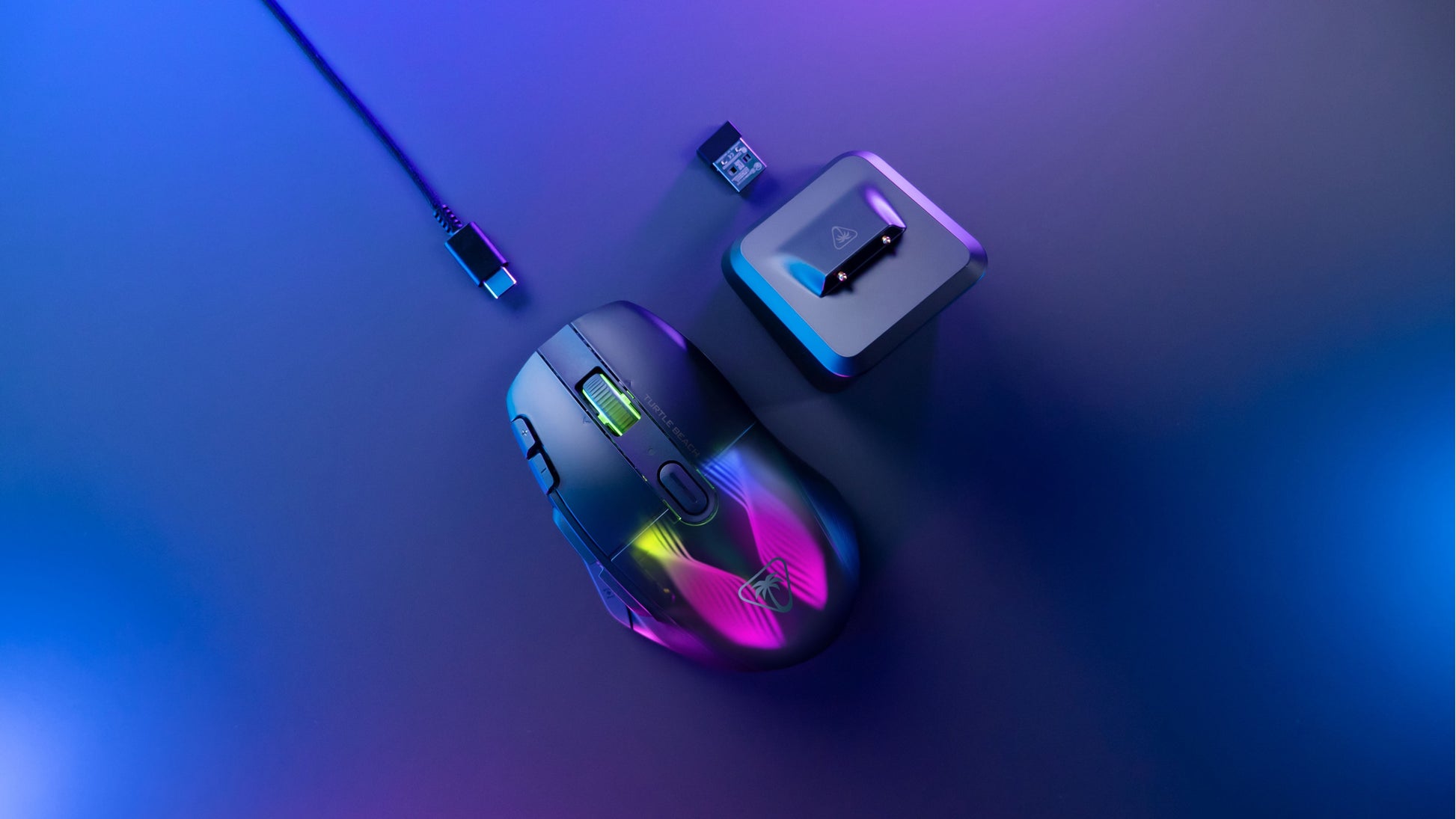 Turtle Beach Kone XP Air Gaming-Maus – kabellos, USB-C, 19'000 dpi, 10 Tasten, RGB, schwarz