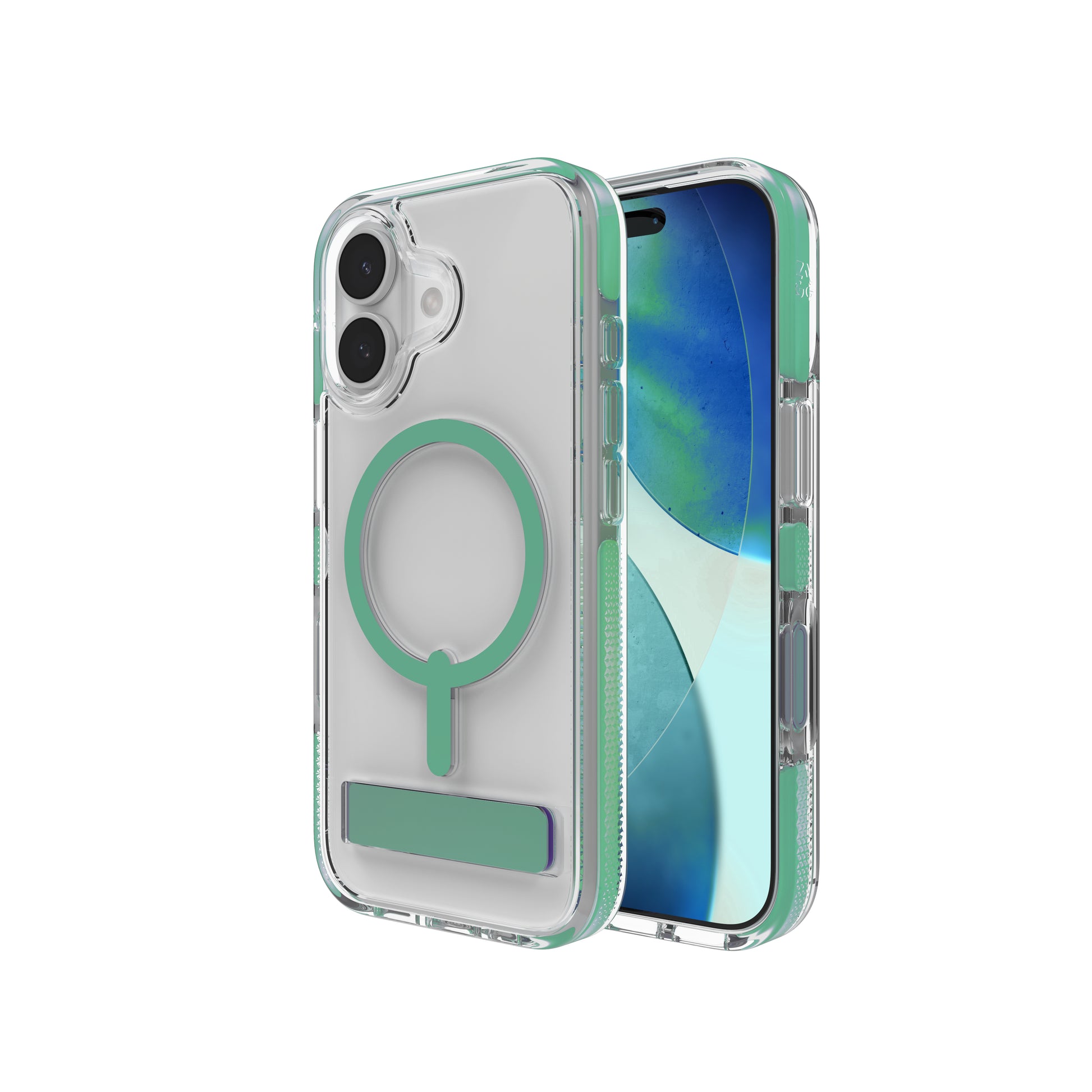 ZAGG Santa Cruz Snap Backcover – für Apple iPhone 17, MagSafe, mit Ständer, Graphen, Grün, bis 4 m Sturzsicher