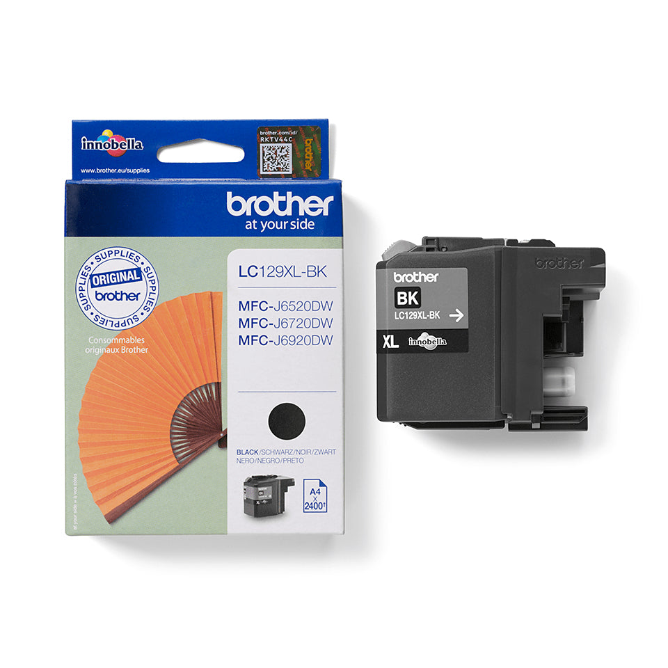 Brother LC129XLBK Schwarz Tintenpatrone (Original) – 2'400 Seiten