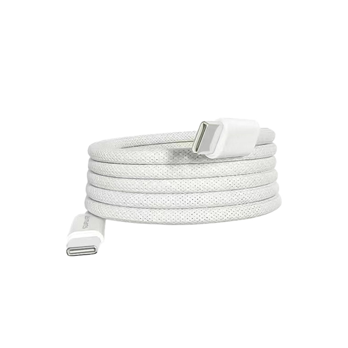4smarts USB-C auf USB-C Kabel – USB 2.0 (480 Mbit/s) – 1,5 m – PD 100 W – Magnetisch, Geflochten – Weiss