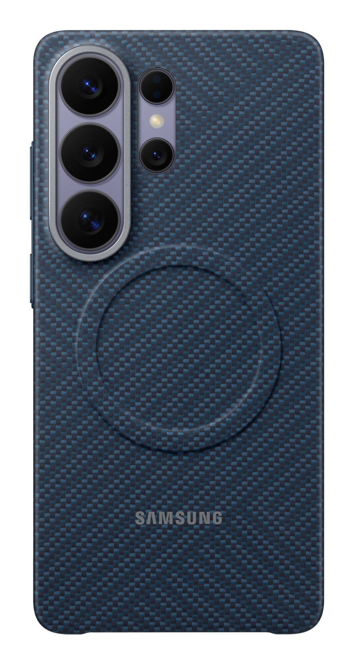 Samsung M3 Carbon Magnet Rückcover – für Samsung Galaxy S26 Ultra, Kohlefaser, Blau, kabelloses Laden