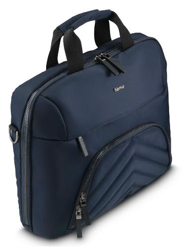 Hama Premium Leichte Notebook-Tasche bis 16,2" – Abnehmbarer Schultergurt, Trolleyband – Dunkelblau