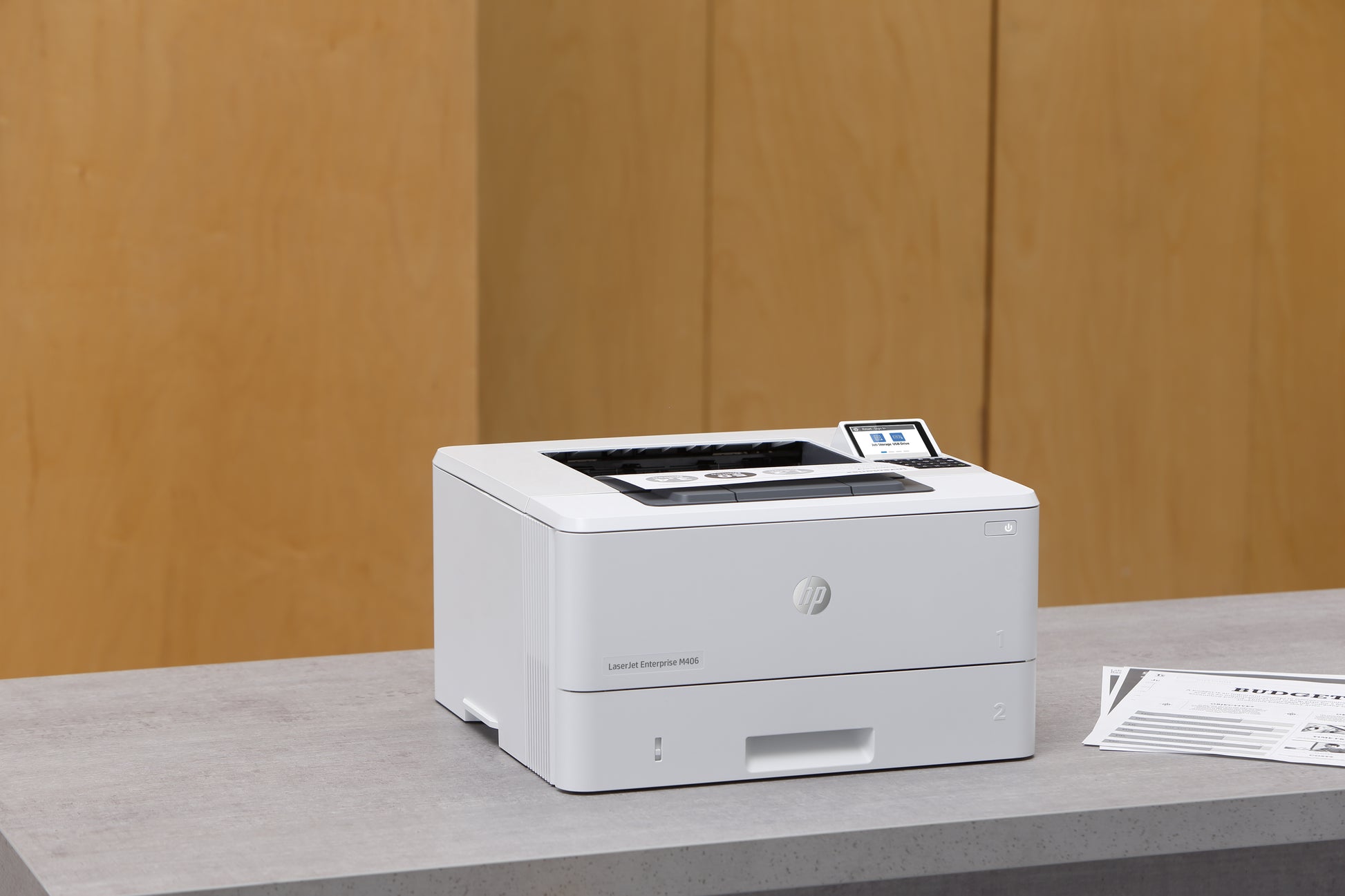 HP LaserJet Enterprise M406dn – S/W, Duplex, 42 S./Min., 1200 × 1200 dpi, LAN, Papier: 350 Blatt