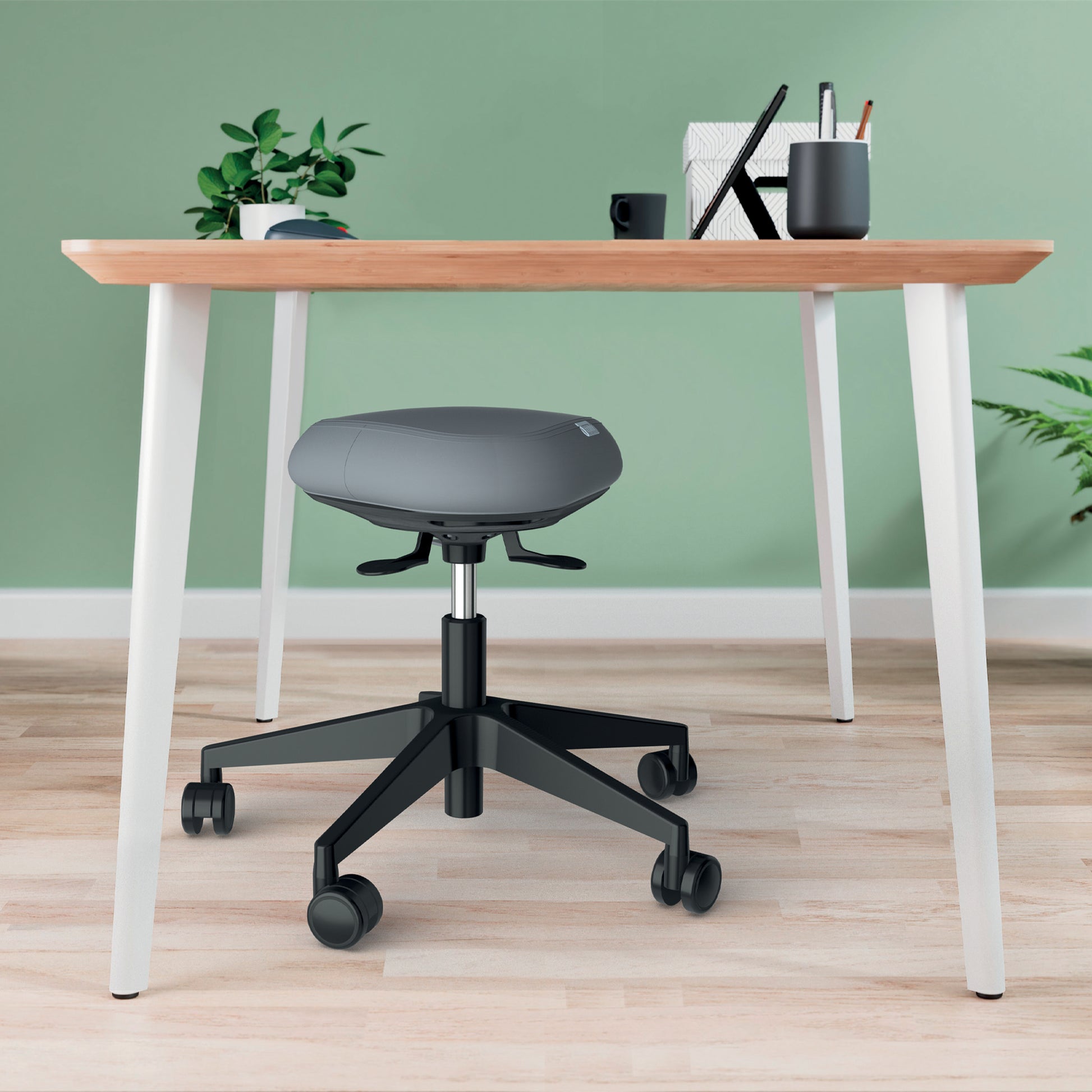Leitz Hocker Ergo Active – Sitzhöhe 47–60 cm, 110 kg, hellgrau
