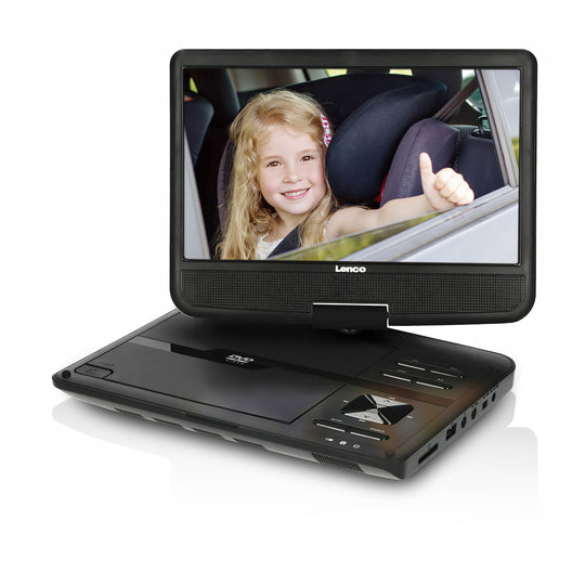 Lenco DVP-1046BK – 10,0" 1024 × 600 Portabler DVD-Player, Schwarz