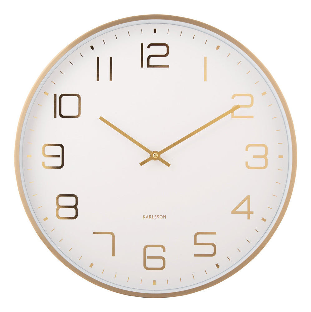 Karlsson Wanduhr Elegance Glow – Ø 40 cm, weiss, Aluminium