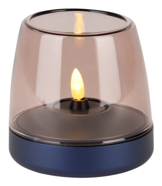 Kooduu Windlicht – Glas & Aluminium, kobaltblau – Ø 9,0 × 9,0 cm