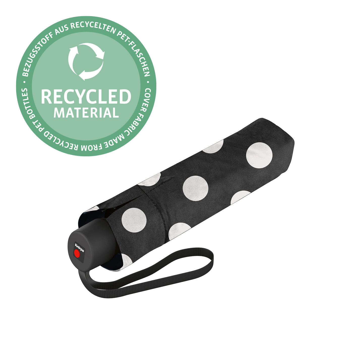 Reisenthel Taschenschirm – Ø 99 cm, L 24 cm – Punkte Weiss – Polyester – Recyceltes Material