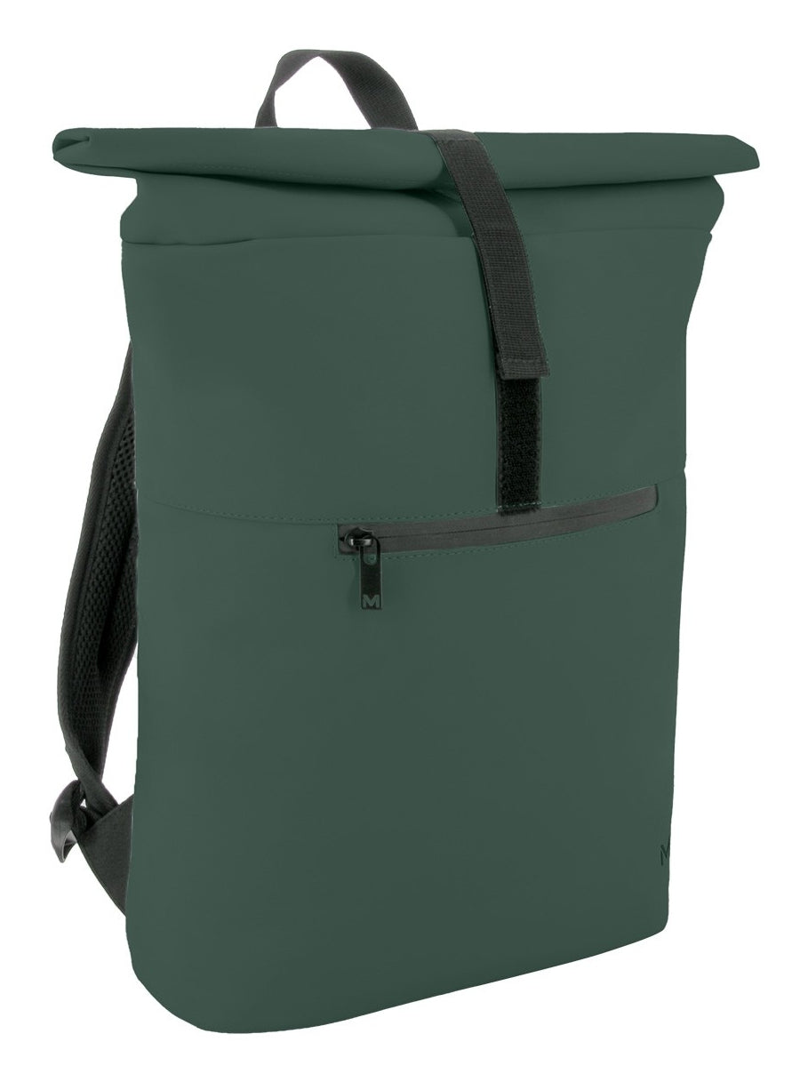 Mobilis Notebook-Rucksack 070010 – für 16", 16 l, Rolltop, reflektierend – Forest Green, 150 × 210 × 60 mm