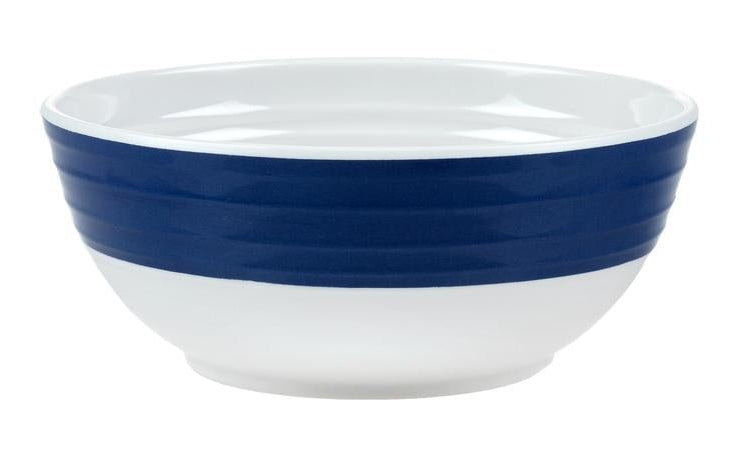 KOOR Geschirrset – 16-teiliges Set, Ø 26,5 cm, Melamin, Blau/Weiss, spülmaschinenfest, BPA-frei