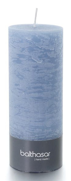 Balthasar Zylinderkerze – Ø 7 × 18 cm, Paraffin, Jeansblau – 85 h