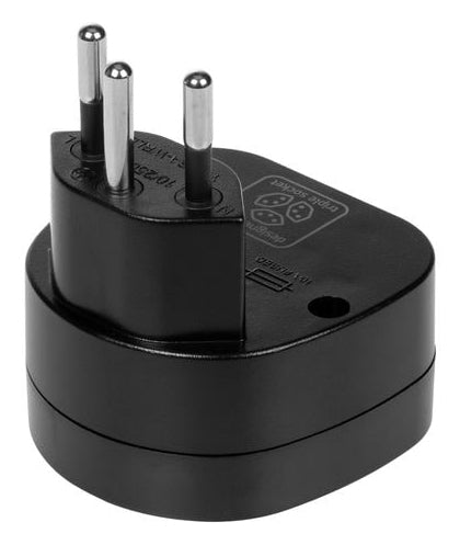 Furber. Furber – Reiseadapter – von Italien nach Schweiz – geerdet, 10 A, 2500 W – schwarz
