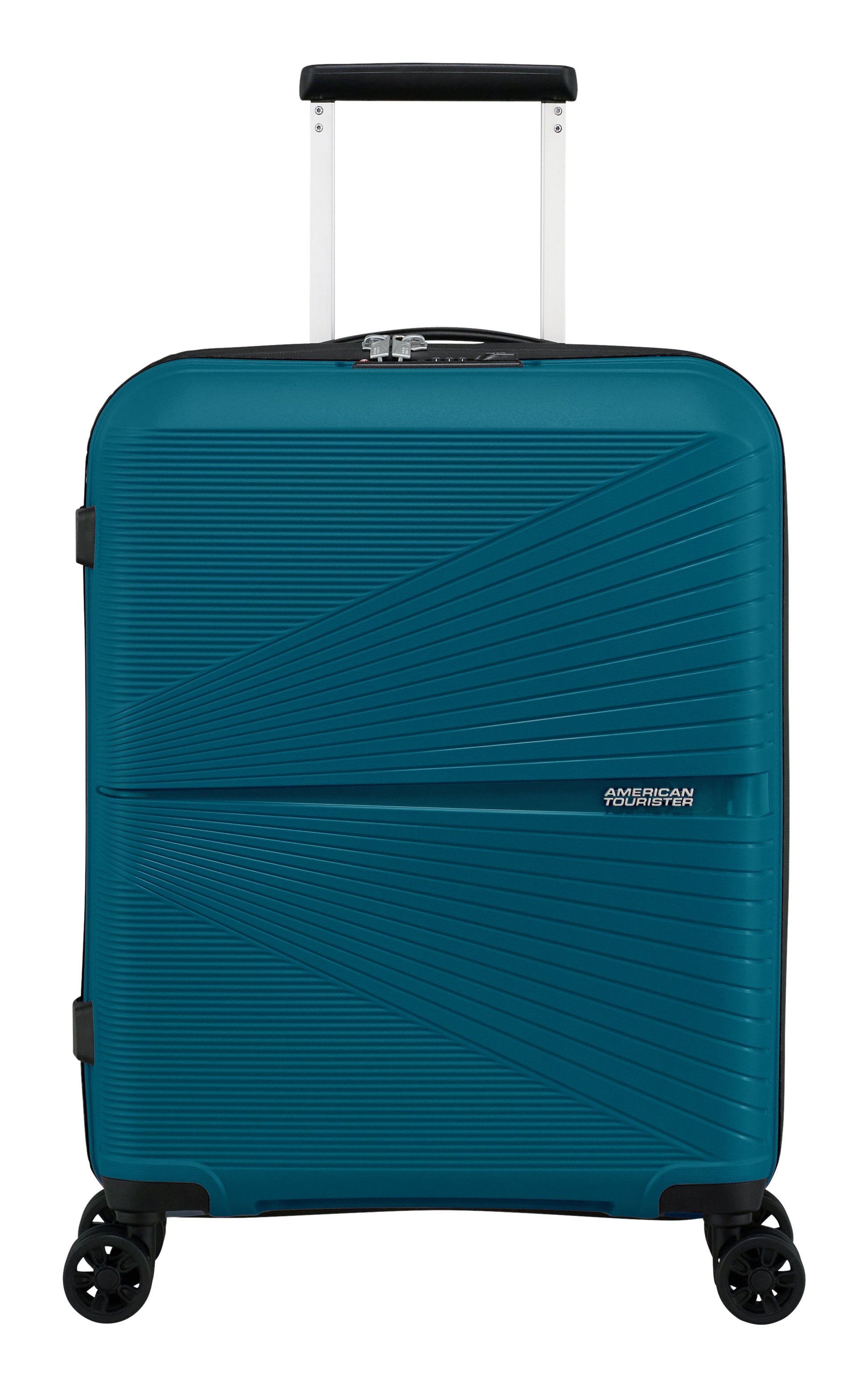 American Tourister Handgepäck-Trolley – 33,5 l, Hartschale, 4 Doppelrollen, mit TSA, Petrol, 40 × 50 × 20 cm