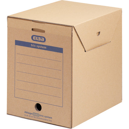 Elba Archivschachtel – für A4, B 236 × H 308 × T 333 mm, mit Verschlusslasche, hellbraun, 6 Stück