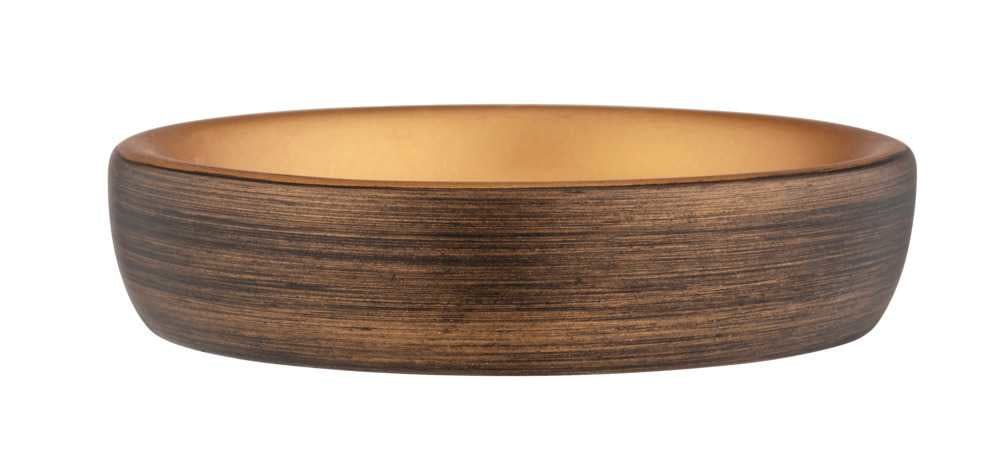 WENKO Seifenschale Palena – Ø10,5×2,5 cm, Kunststein/Polyresin, Bronze
