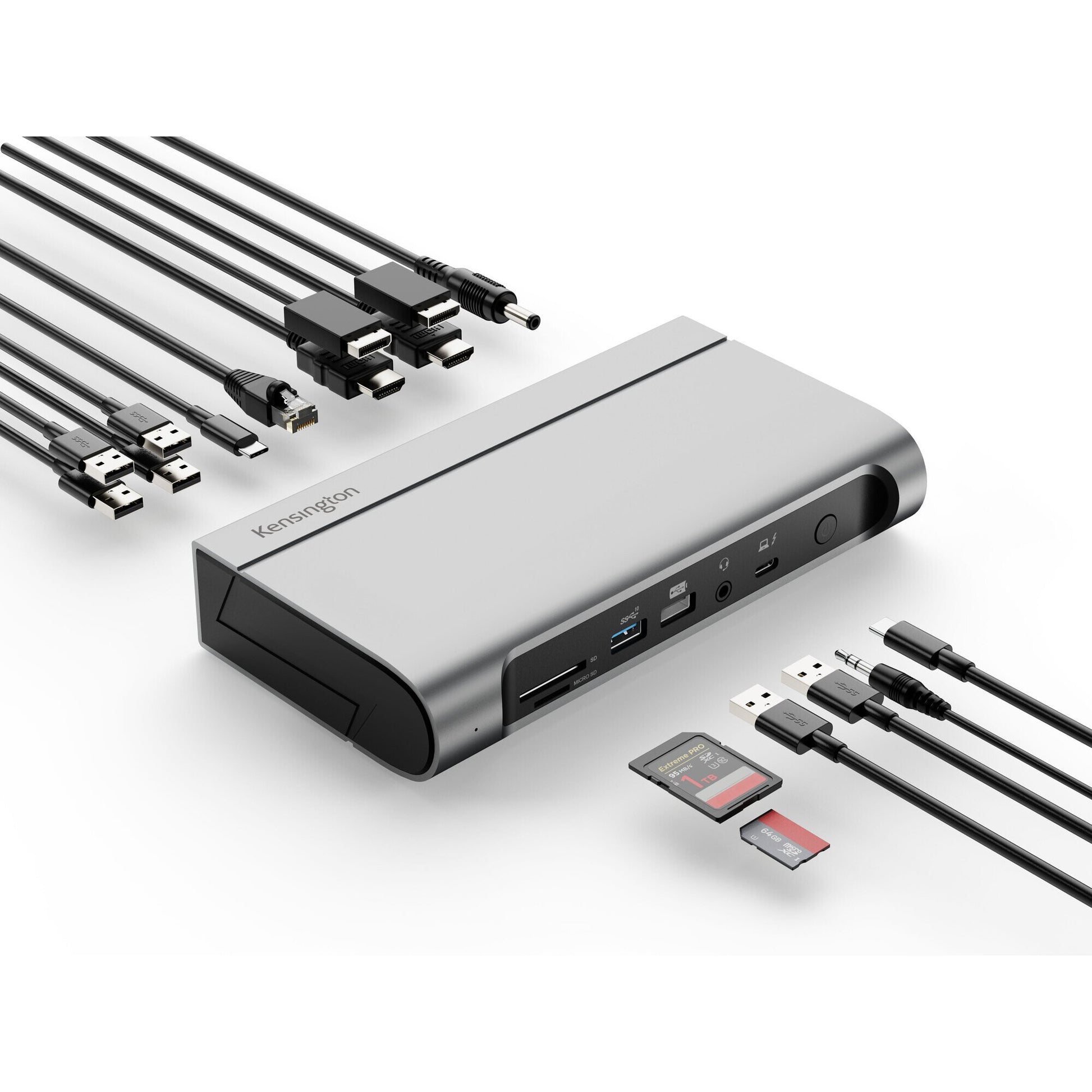 Kensington AD4010T4 Dockingstation – Thunderbolt 4, 6× USB-A, 1× USB-C, 100 W PD, 2,5GbE, SD, 3,5 mm Audio